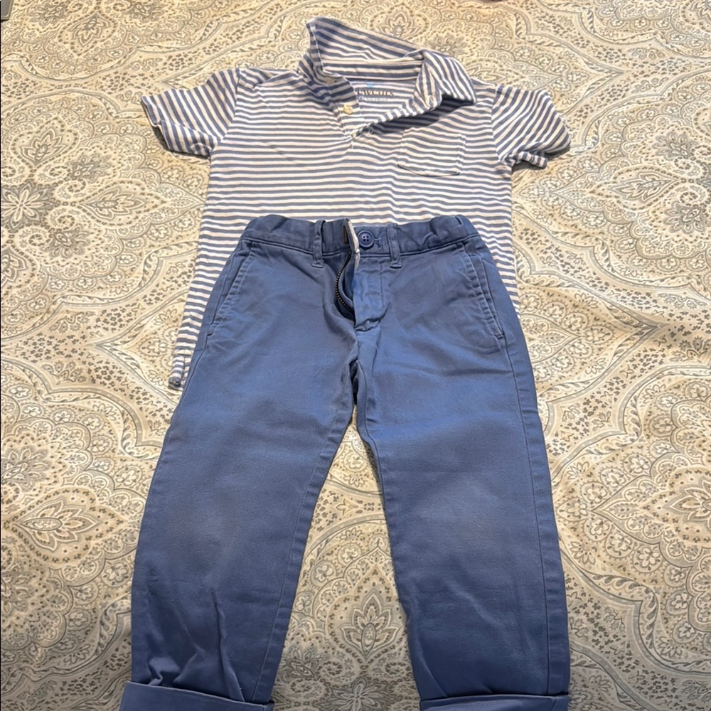 Boys Crewcuts Striped Polo Shirt & pants